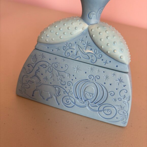 Disney Princess Ceramic Treasure Box Jewelry Box Cinderella Hallmark - Picture 3 of 9